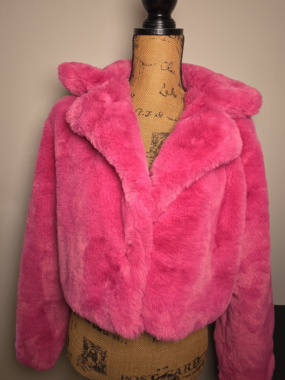 Forever 21 Hot Pink Faux Fur Teddy Jacket
